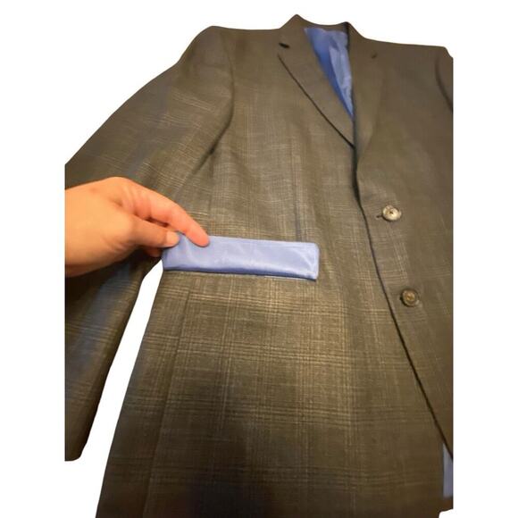 Chaps Ralph Lauren Two Button Gray Blazer Poly Blend Sport Coat Jacket Size 44R - Picture 11 of 16